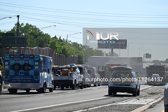 Two people are dying in a fatal motor vehicle crash on I-80 Eastbound in Hackensack, New Jersey, United States, on May 21, 2024. New Jersey...