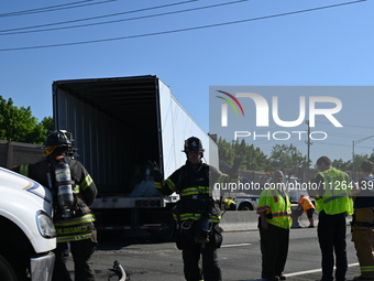 Two people are dying in a fatal motor vehicle crash on I-80 Eastbound in Hackensack, New Jersey, United States, on May 21, 2024. New Jersey...