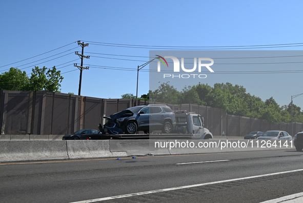 Two people are dying in a fatal motor vehicle crash on I-80 Eastbound in Hackensack, New Jersey, United States, on May 21, 2024. New Jersey...