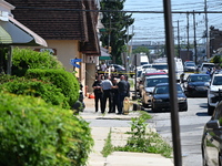 The crime scene unit is gathering at the scene of the workplace mass shooting that is leaving two dead and three injured. Police are gatheri...