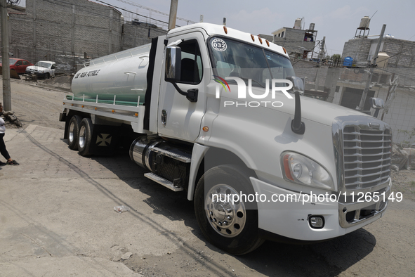 A water pipe is inside the property known as El Yuguelito, an irregular piece of land located in the Polvorilla Colony in the Iztapalapa may...