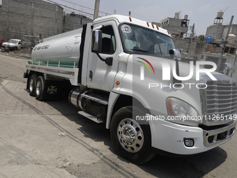 A water pipe is inside the property known as El Yuguelito, an irregular piece of land located in the Polvorilla Colony in the Iztapalapa may...