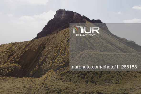 A view of a hill from the property known as El Yuguelito, an irregular piece of land located in the Polvorilla Colony in the Iztapalapa mayo...