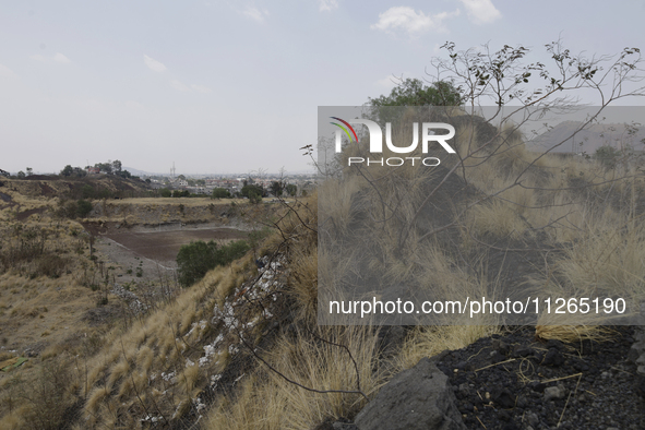 A view of a hill from the property known as El Yuguelito, an irregular piece of land located in the Polvorilla Colony in the Iztapalapa mayo...