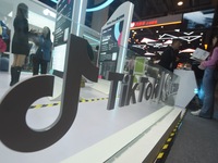 TikTok's booth is being displayed at an exhibition in Hangzhou, Zhejiang province, China, on November 23, 2023. TikTok is issuing a notice t...