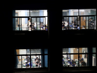 Students who are about to take the National College entrance examination are taking evening self-study in the classroom of Lianyungang Senio...