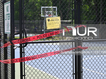 Wilde Memorial Park is partially reopening in Glen Rock, New Jersey, United States, on May 23, 2024, following a shooting. Wilde Memorial Pa...