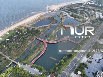 View of the Sunshine Coast Greenway in Rizhao, China, on May 23, 2024. (