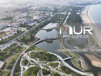 View of the Sunshine Coast Greenway in Rizhao, China, on May 23, 2024. (