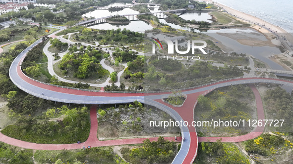 View of the Sunshine Coast Greenway in Rizhao, China, on May 23, 2024. 