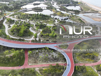 View of the Sunshine Coast Greenway in Rizhao, China, on May 23, 2024. (