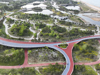 View of the Sunshine Coast Greenway in Rizhao, China, on May 23, 2024. (