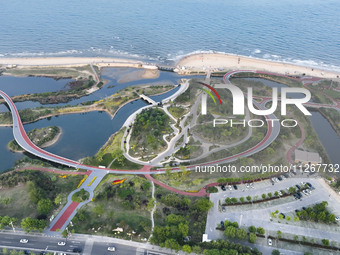 View of the Sunshine Coast Greenway in Rizhao, China, on May 23, 2024. (