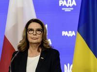 Speaker of the Polish Senate Malgorzata Kidawa-Blonska is attending a joint statement with Chairman of the Verkhovna Rada of Ukraine Ruslan...