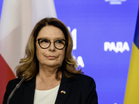 Speaker of the Polish Senate Malgorzata Kidawa-Blonska is attending a joint statement with Chairman of the Verkhovna Rada of Ukraine Ruslan...