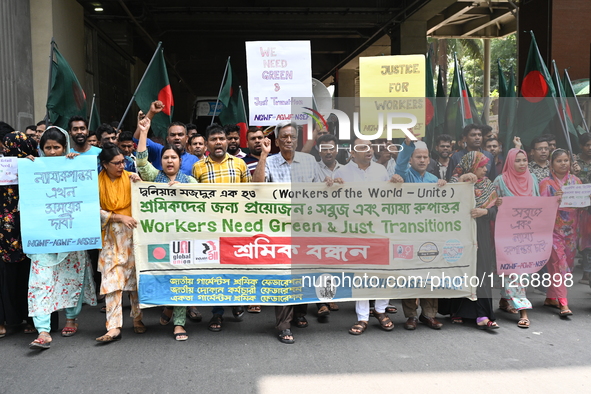 Activists of the National Garments Federation staged a protest rally in Dhaka, Bangladesh, on May 24, 2024, addressing the impacts of digita...