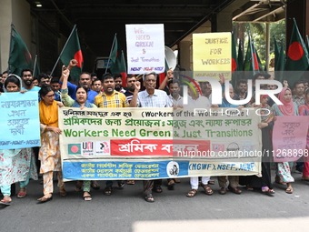 Activists of the National Garments Federation staged a protest rally in Dhaka, Bangladesh, on May 24, 2024, addressing the impacts of digita...