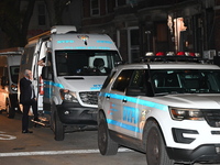 Crime scene investigators from the NYPD Crime Scene Unit are investigating the shooting death of 37-year-old Marcus Henderson, who was shot...