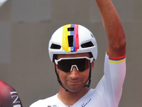 Jhonatan Narvaez of Ecuador and Team INEOS Grenadiers reacting prior to the 107th Giro d'Italia 2024, Stage 12, a 193km stage from Martinsic...