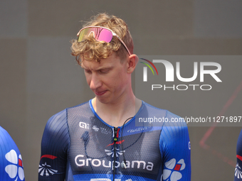 Lewis Askey of The United Kingdom and Team Groupama - FDJ prior to the 107th Giro d'Italia 2024, Stage 12, a 193km stage from Martinsicuro t...