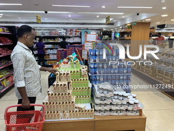 Shoppers are purchasing groceries at the Pothy's market in Thiruvananthapuram (Trivandrum), Kerala, India, on April 08, 2024. (
