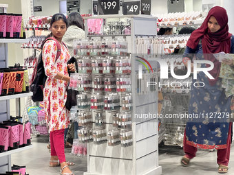 Women are shopping for beauty products at a Zudio store in Thiruvananthapuram (Trivandrum), Kerala, India, on April 04, 2024. (