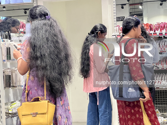Women are shopping for clothing and beauty products at a Zudio store in Thiruvananthapuram (Trivandrum), Kerala, India, on April 04, 2024. (