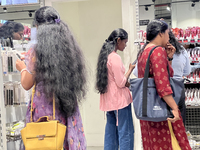 Women are shopping for clothing and beauty products at a Zudio store in Thiruvananthapuram (Trivandrum), Kerala, India, on April 04, 2024. (
