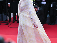 Elle Fanning is attending the Red Carpet of the closing ceremony at the 77th annual Cannes Film Festival at Palais des Festivals in Cannes,...