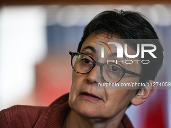 CAEN, FRANCE - MAY 24: 
Nathalie Arthaud, spokesperson for Lutte Ouvriere (Workers' Struggle), a communist party, seen at the European Parli...