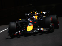 Max Verstappen of Red Bull Racing drives on the track during Practice 3 ahead of the F1 Grand Prix of Monaco at Circuit de Monaco on May 25,...
