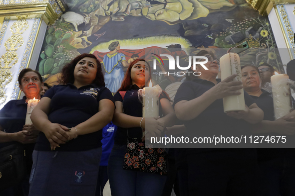 Inhabitants of Culhuacan in the extreme south of Mexico City are attending a mass at the Sanctuary of the Lord of Calvary on the eve of the...