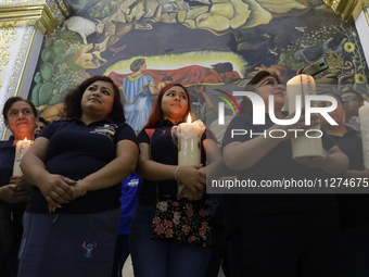 Inhabitants of Culhuacan in the extreme south of Mexico City are attending a mass at the Sanctuary of the Lord of Calvary on the eve of the...