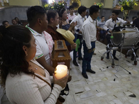 Inhabitants of Culhuacan in the extreme south of Mexico City are attending a mass at the Sanctuary of the Lord of Calvary on the eve of the...