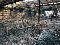 The hypermarket is burning from the inside, in Kharkiv, Ukraine, on May 26, 2024. On the afternoon of May 25, 2024, Russia launched an airst...