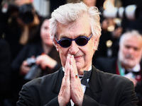 Wim Wenders attends the Red Carpet of the closing ceremony at the 77th annual Cannes Film Festival at Palais des Festivals on May 25, 2024 i...