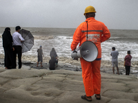 People are being asked to leave Kuakata Sea Beach by authorities in southern Bangladesh on May 26, 2024, as Cyclone Remal nears. The Met Off...