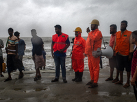 People are being asked to leave Kuakata Sea Beach by authorities in southern Bangladesh on May 26, 2024, as Cyclone Remal nears. The Met Off...