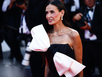 Demi Moore attends the Red Carpet of the closing ceremony at the 77th annual Cannes Film Festival at Palais des Festivals on May 25, 2024 in...