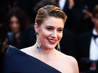 Greta Gerwig attends the Red Carpet of the closing ceremony at the 77th annual Cannes Film Festival at Palais des Festivals on May 25, 2024...