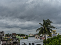 Storm clouds are gathering in Kolkata, India, on May 26, 2024, ahead of the landfall of Cyclone Remal on the eastern coast of India. Cyclone...