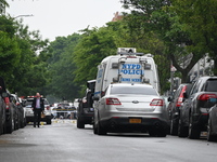 The crime scene unit is placing evidence markers on the ground at the crime scene. An emotionally disturbed 26-year-old male is being shot a...