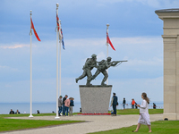 VER-SUR-MER, FRANCE - MAY 26: 
The centrepiece of the British Normandy Memorial, a bronze sculpture by David Williams-Ellis, with larger tha...