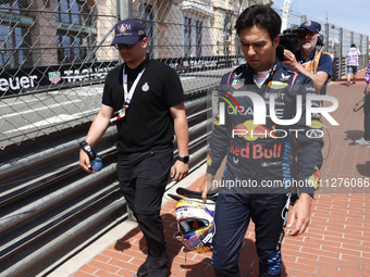 Sergio Perez of Red Bull Racing after crash during the Formula 1 Grand Prix of Monaco at Circuit de Monaco in Monaco on May 26, 2023. (