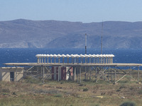 VOR Very High Frequency Omnidirectional Range Station with antenna system, a radio navigation system for aviation at Heraklion International...