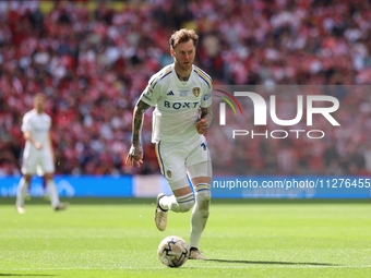 Joe Rodon (Leeds United) is playing during the SkyBet Championship Playoff Final between Leeds United and Southampton at Wembley Stadium in...