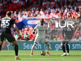 Crysencio Summerville (Leeds United) is playing during the SkyBet Championship Playoff Final between Leeds United and Southampton at Wembley...