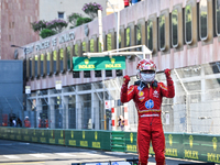 Charles Leclerc is celebrating the GP Monaco with the Scuderia Ferrari team in Monte-Carlo, Monaco, on May 26, 2024, during the FIA Formula...