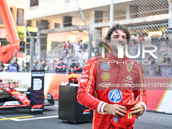 Carlos Sainz of Team Scuderia Ferrari HP is celebrating the GP Monaco in the Ferrari SF-24 during the FIA Formula One World Championship in...