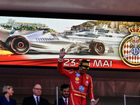 Charles Leclerc of Team Scuderia Ferrari HP is celebrating the final podium during the FIA Formula One World Championship in Monte-Carlo, Mo...